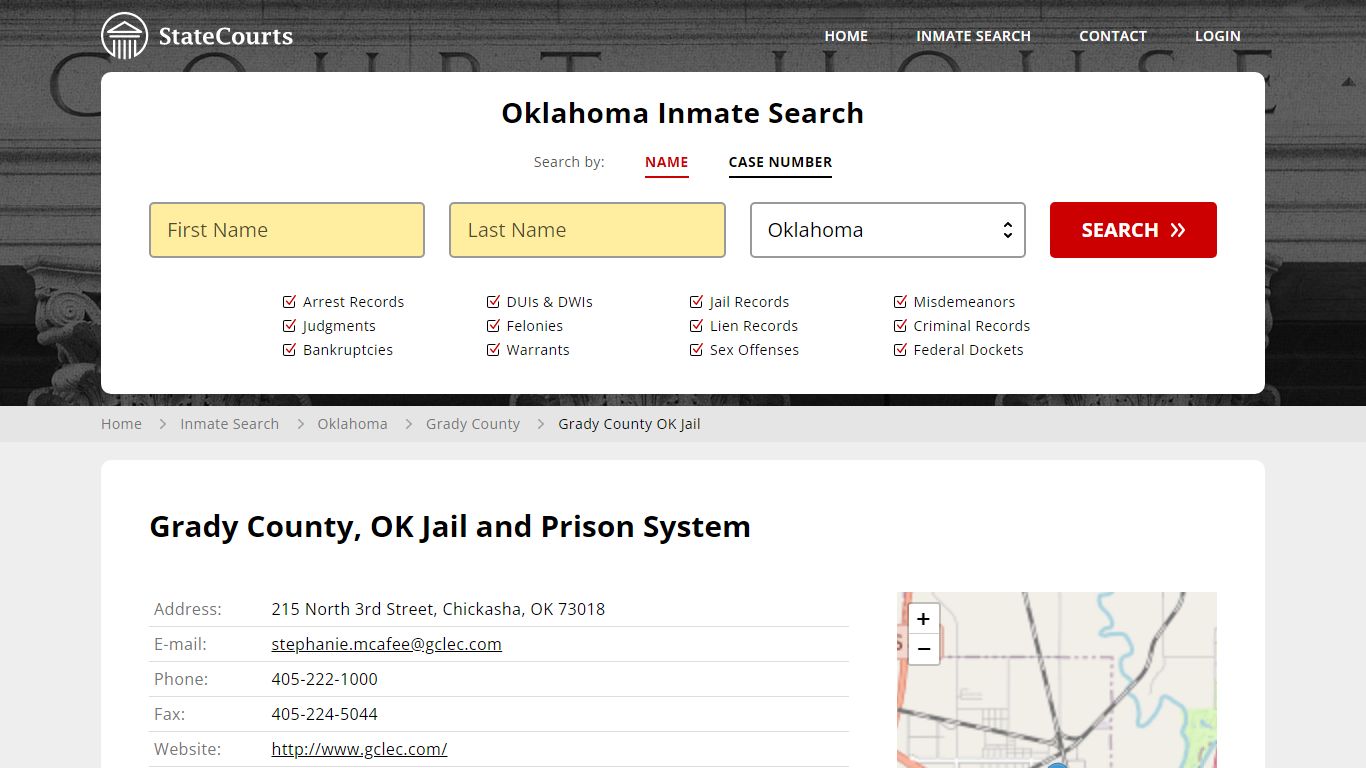 Grady County OK Jail Inmate Records Search, Oklahoma - StateCourts