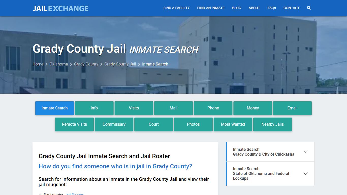 Inmate Search: Roster & Mugshots - Grady County Jail, OK